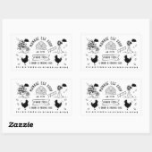 かわいい漫画スタイルドードル素朴エッグカートン 長方形シール (シート)