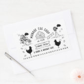 かわいい漫画スタイルドードル素朴エッグカートン 長方形シール (封筒)