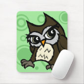 かわいい漫画スタイルフクロウ縦マウスパッド マウスパッド (マウス)