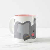 かわいい漫画スニーカー象マグカップ ツートーンマグカップ (正面左)