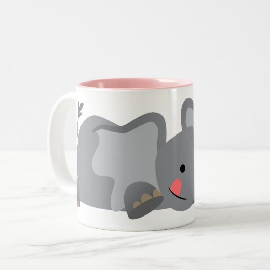 かわいい漫画スニーカー象マグカップ ツートーンマグカップ (正面左)