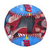 かわいい漫画スーパーヒーローファーズデイ野球 野球ボール (裏面)