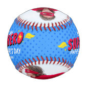 かわいい漫画スーパーヒーローファーズデイ野球 野球ボール (正面)