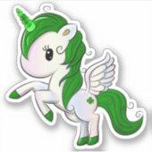 かわいい漫画セントパトリックの日ユニコーンペガサス シール (正面)