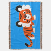 かわいい漫画タイガーオンザプロールブランケット スローブランケット (正面縦)