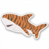 かわいい漫画タイガーシャーク シール (正面)