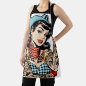 かわいい漫画タトゥー女性のカーボーイ エプロン (インサイチュ)