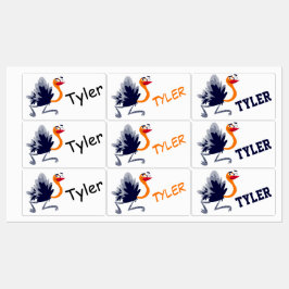 かわいい漫画ダチョウ ラベル