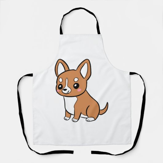 かわいい漫画チワワ犬 エプロン (正面)