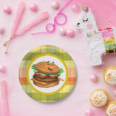 かわいい漫画チーズバーガープレート ペーパープレート (パーティー)