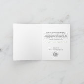 かわいい漫画トナカイのクリスマスグリーティングホリデー サンキューカード (内部)