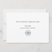 かわいい漫画トナカイのクリスマスグリーティングホリデー サンキューカード (裏面)