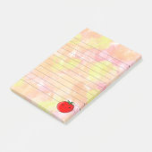 かわいい漫画トマトの水の色の背景が並んだ ポストイット (アングル)