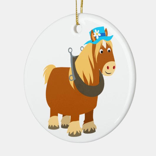 かわいい漫画トレイトブレトンホースオーナメント セラミックオーナメント (左)