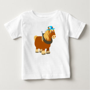 かわいい漫画トレイトブレトンホースベビーTシャツ ベビーTシャツ