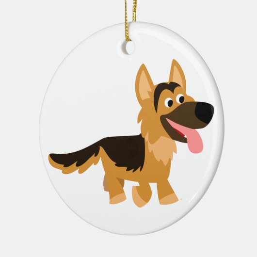 かわいい漫画ドイツの羊飼い犬のオーナメント セラミックオーナメント (左)
