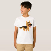 かわいい漫画ドイツの羊飼い犬の子供たちTシャツ Tシャツ (正面フル)
