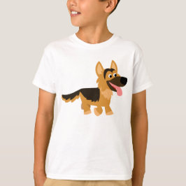 かわいい漫画ドイツの羊飼い犬の子供たちTシャツ Tシャツ