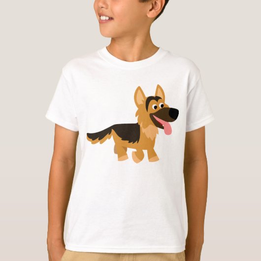 かわいい漫画ドイツの羊飼い犬の子供たちTシャツ Tシャツ (正面)