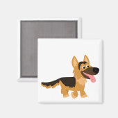 かわいい漫画ドイツの羊飼い犬の磁石 マグネット (正面/裏面)