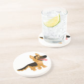 かわいい漫画ドイツの羊飼い犬コースター コースター (側面)