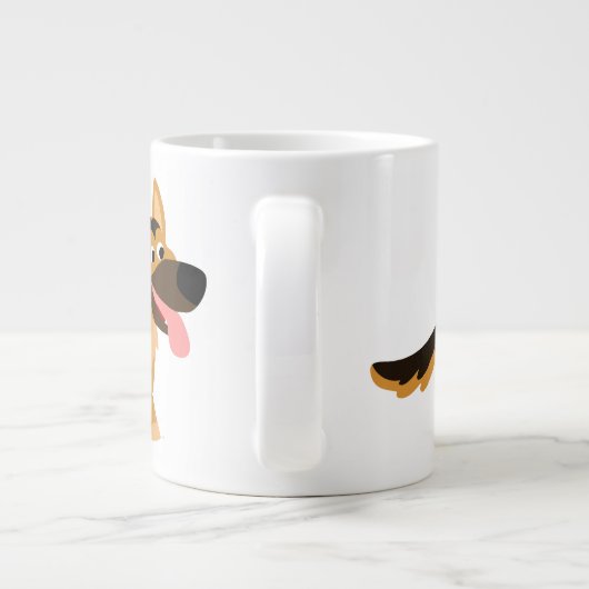 かわいい漫画ドイツの羊飼い犬ジャンボマグカップ ジャンボコーヒーマグカップ (裏面)