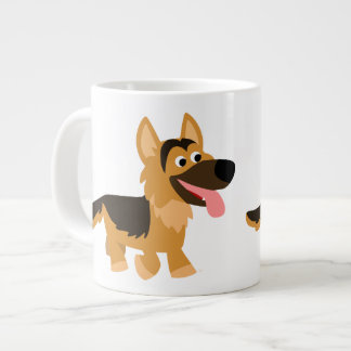 かわいい漫画ドイツの羊飼い犬ジャンボマグカップ ジャンボコーヒーマグカップ
