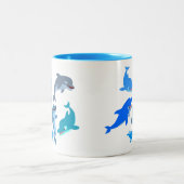 かわいい漫画ドルフィンポッド ツートーンマグカップ (中央)