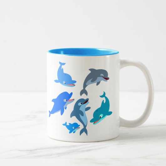 かわいい漫画ドルフィンポッド ツートーンマグカップ (右)