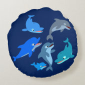 かわいい漫画ドルフィンポッド ラウンドクッション (裏面)