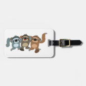 かわいい漫画ナマケモノの3つのラゲッジタグ ラゲッジタグ (正面横)