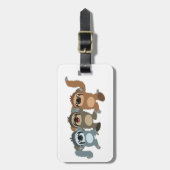 かわいい漫画ナマケモノの3つのラゲッジタグ ラゲッジタグ (正面縦)