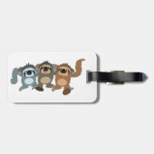 かわいい漫画ナマケモノの3つのラゲッジタグ ラゲッジタグ (裏面横)