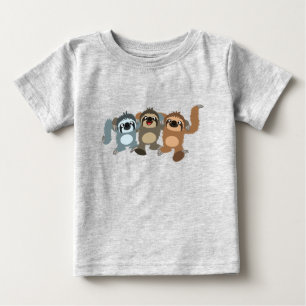 かわいい漫画ナマケモノベビーTシャツ3枚 ベビーTシャツ