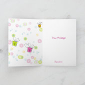 かわいい漫画ハッピーバースデーカスタム写真 カード (内部)