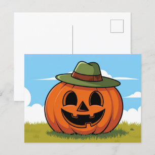かわいい漫画ハロウィンジャックo-lantern シーズンポストカード