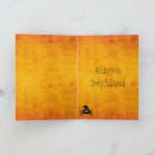 かわいい漫画ハロウィンスパイダーオレンジ カード (内部)