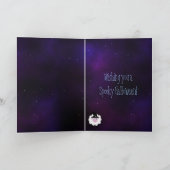 かわいい漫画ハロウィーンシープブルー星の夜 カード (内部)