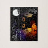 かわいい漫画ハロウィーンブラックキャットジグソーパズル ジグソーパズル (縦)