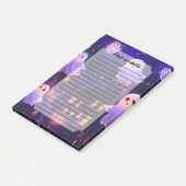 かわいい漫画ハロウィーン真夜中飛んでいる幽霊 ポストイット (アングル)