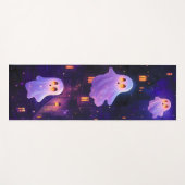 かわいい漫画ハロウィーン真夜中飛んでいる幽霊 ヨガマット (正面(横))