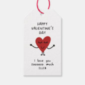 かわいい漫画ハートのハッピーバレンタインデー ギフトタグ (正面)