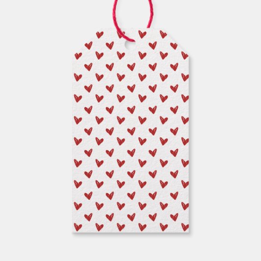 かわいい漫画ハートのハッピーバレンタインデー ギフトタグ (裏面)