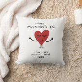 かわいい漫画ハートのハッピーバレンタインデー クッション (ブランケット)