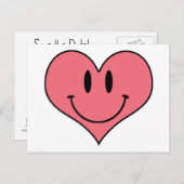 かわいい漫画ハートスミリー日付を保存！ 案内ポストカード (正面/裏面)