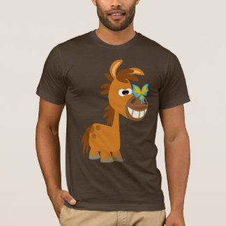 かわいい漫画バタフライポニーTシャツ Tシャツ