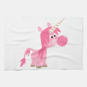 かわいい漫画バブルガムユニコーンキッチンタオル キッチンタオル (横)