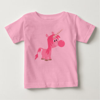 かわいい漫画バブルガムユニコーンベビーTシャツ ベビーTシャツ