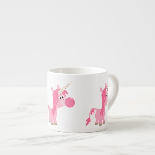 かわいい漫画バブルガムUnicornエスプレッソマグカップ エスプレッソカップ (正面右)