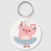 かわいい漫画バレリーナピグキーチェーン キーホルダー (正面)